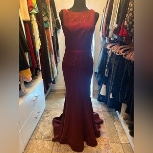 Red sparkly formal dress size 2